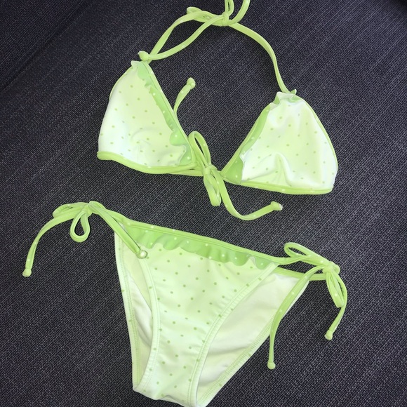SOFIA by ViX Green Polka Dot Bikini Swimsuit Small - Picture 2 of 2